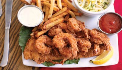 Fried shrimp from The Shelter Kitchen + Bar in Mount Pleasant, SC