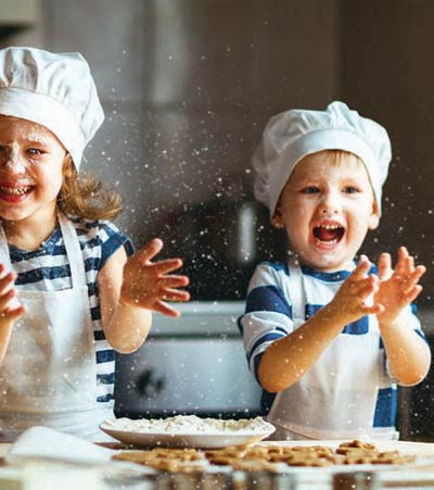 Kids having fun cooking