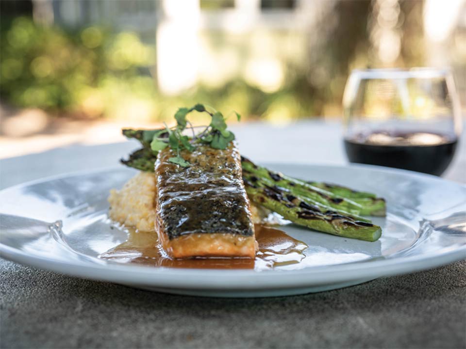 A beautifully composed dish from The Rusty Rudder in Mount Pleasant, SC