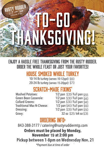The Rusty Rudder 2018 To Go Thanksgiving