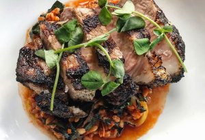 Chef Michael Holler of Indaco: Keegan Filion Farm Pork And Farro Dish