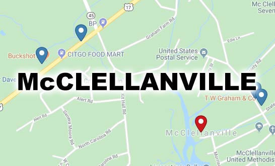 McClellanville, SC Restaurant Map
