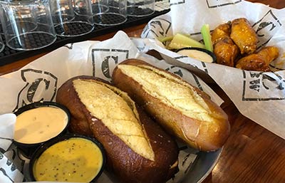 Charleston Beer Works - local pretzels and wings