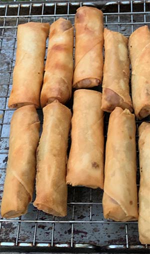 Proud cook Kevin McCrary whipped up these lumpia rolls for his family.